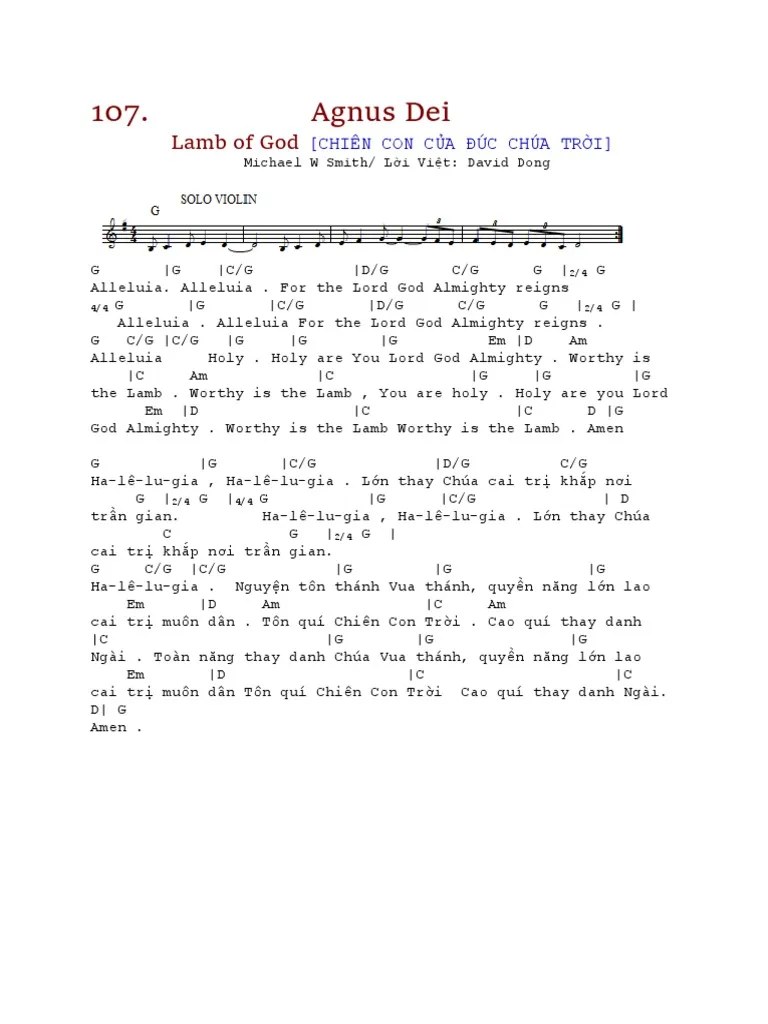 Alleluia ( Agnus Dei ) Chiên Con của Đức Chúa