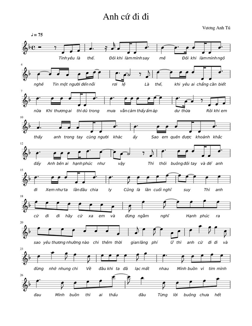Anh cứ đi đi (French version) /  Vas-y comme tu veux