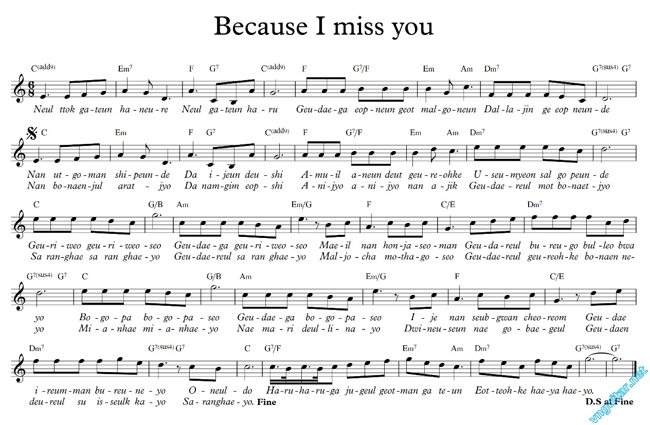 Because i miss you ( english version )