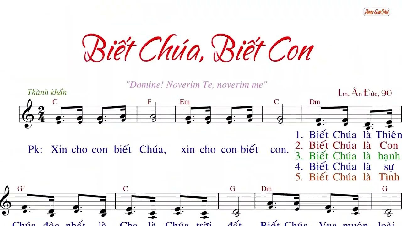 Biết Chúa - Biết Con (Domine! noverim Te, noverim me)
