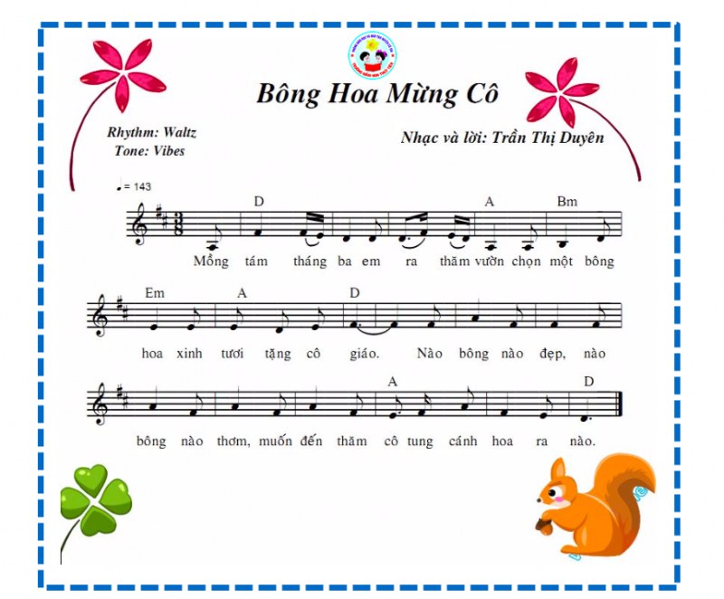 Bông hoa mừng cô