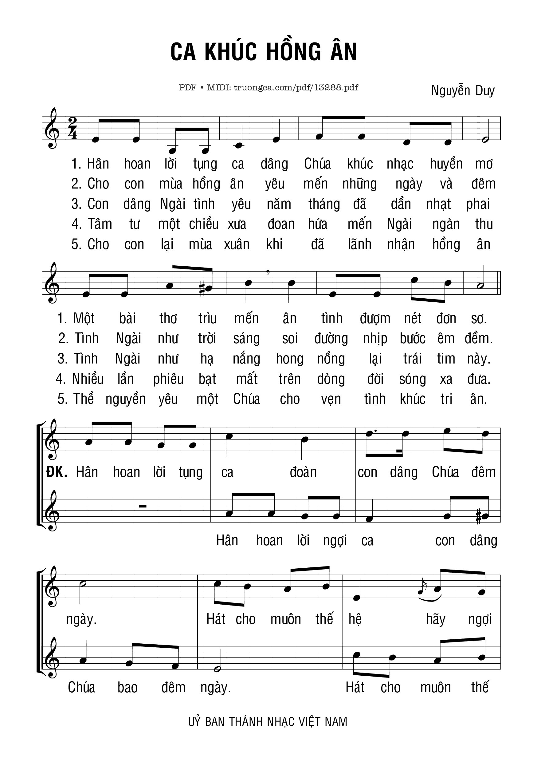 Ca Khúc Hồng Ân 