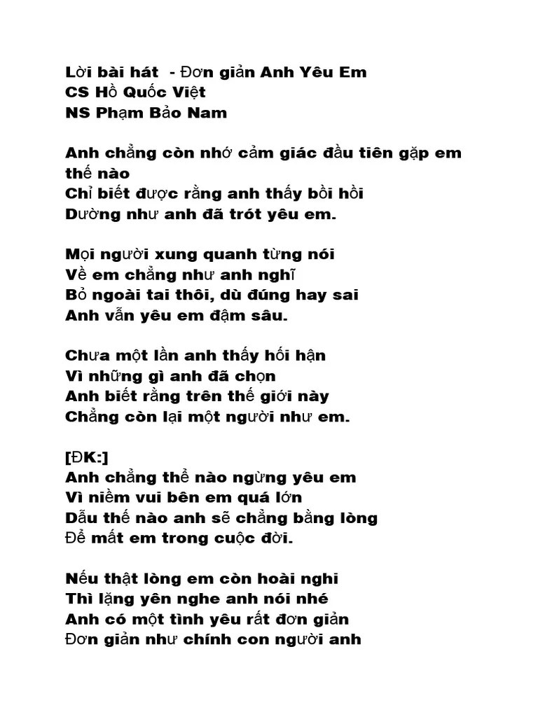 Đơn Giản Là Anh Yêu Em