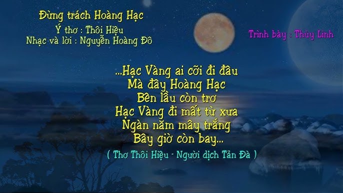ĐỪNG TRÁCH HOÀNG HẠC