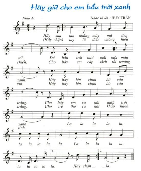 Hãy giữ cho em bầu trời xanh