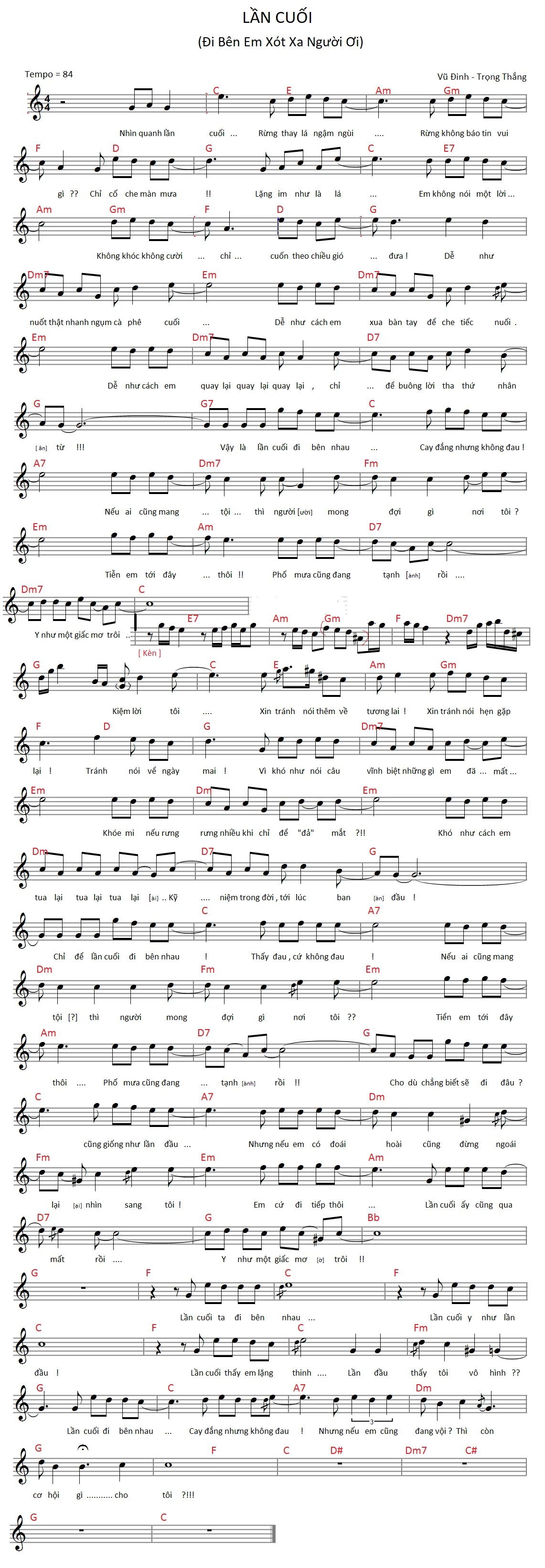 Lần cuối (đi bên em xót xa người ơi)