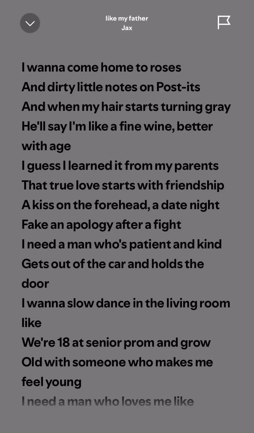 Like my father - lời nam 