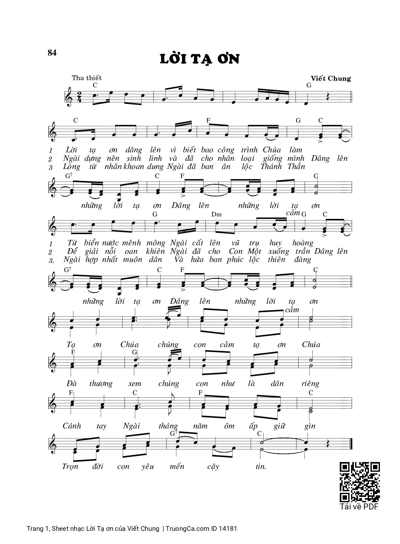 LỜI TẠ ƠN