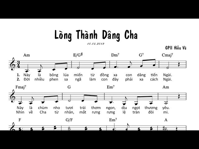 lòng thành dâng Cha