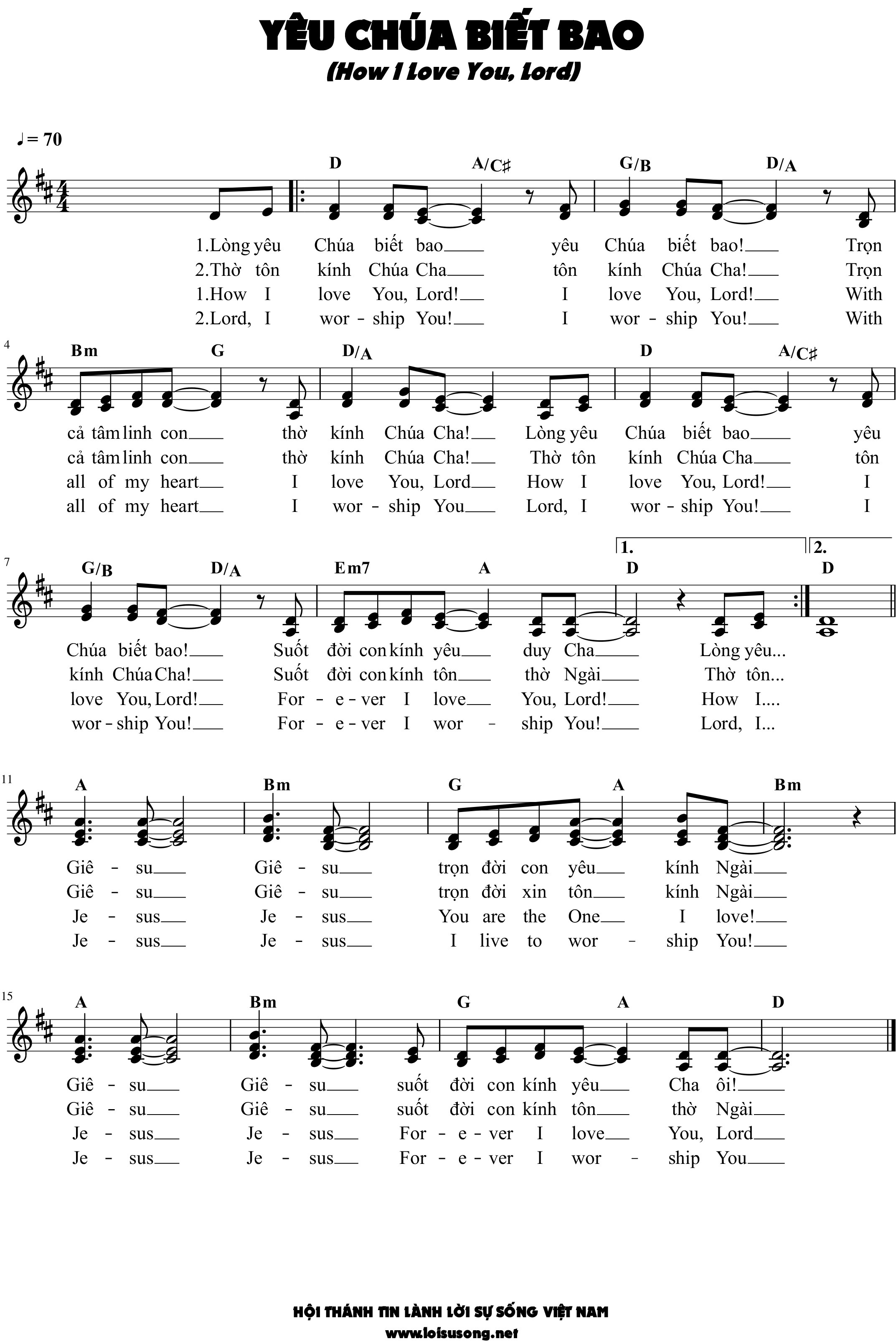 Lòng yêu Chúa biết bao (How I love you Lord)