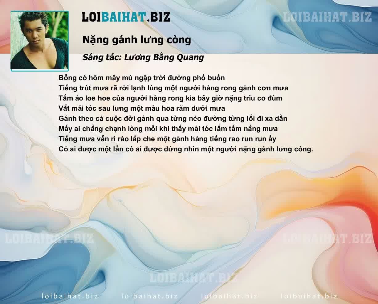 Nặng gánh lưng còng
