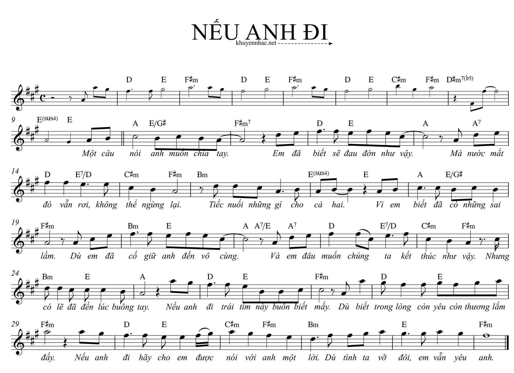 Nếu anh đi (Nếu Em Đi)