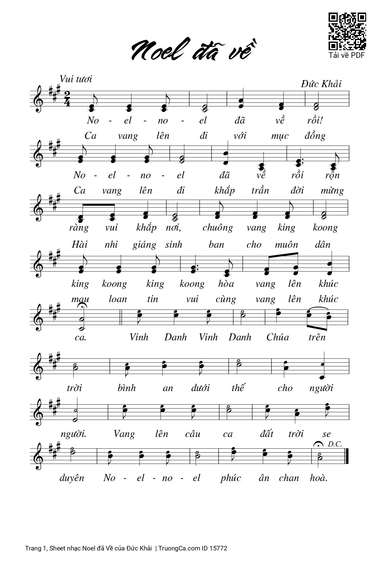 Noel Đã Về - Nhạc Thánh Ca