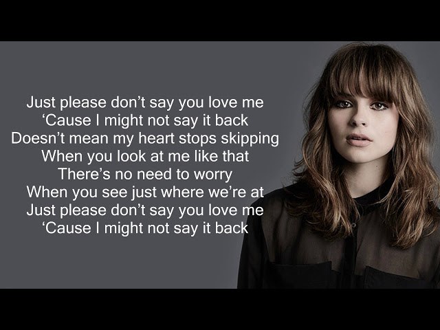 Please don't say you love me