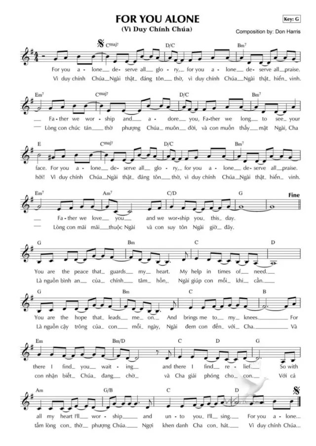 Vì duy chính Chúa (For You Alone) 