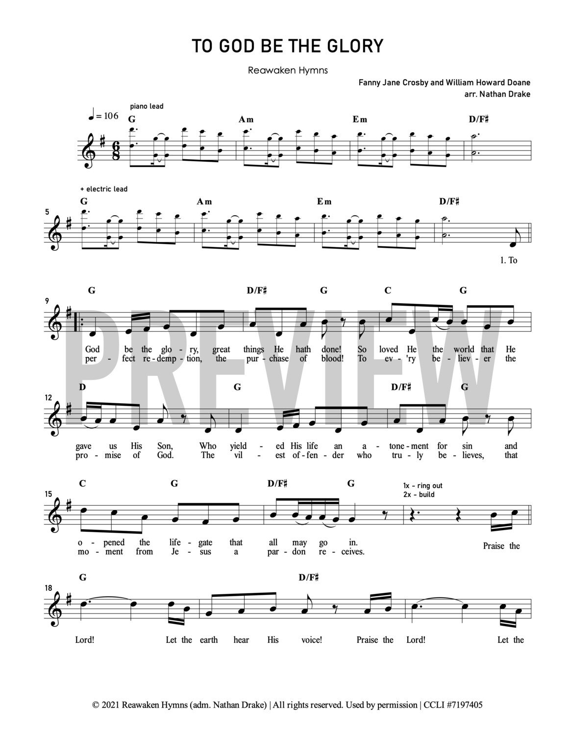 Vinh hiển duy thuộc Ngài (To God be the glory)