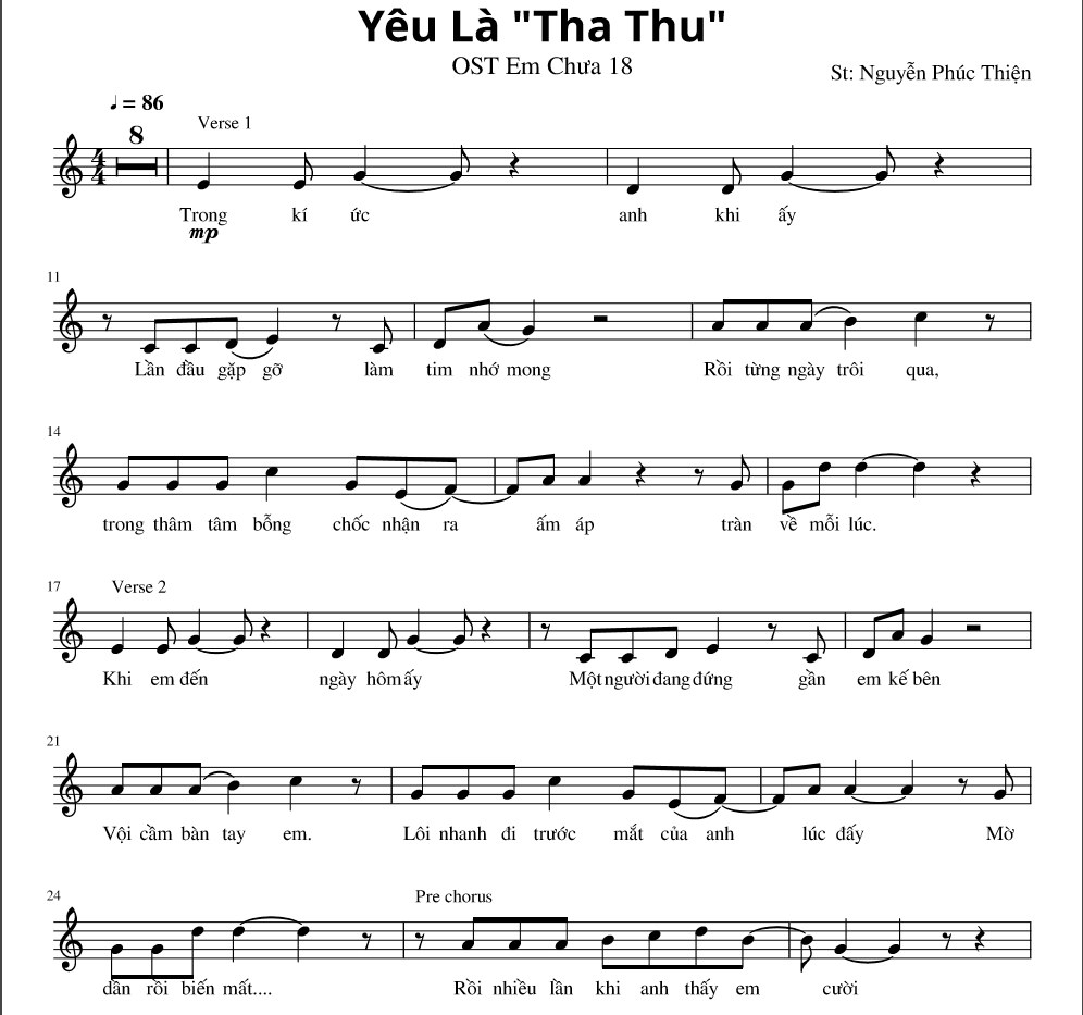Yêu là "Tha Thu" English Version