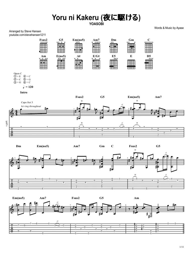 Yoru ni kakeru ( hợp âm đơn giản )
